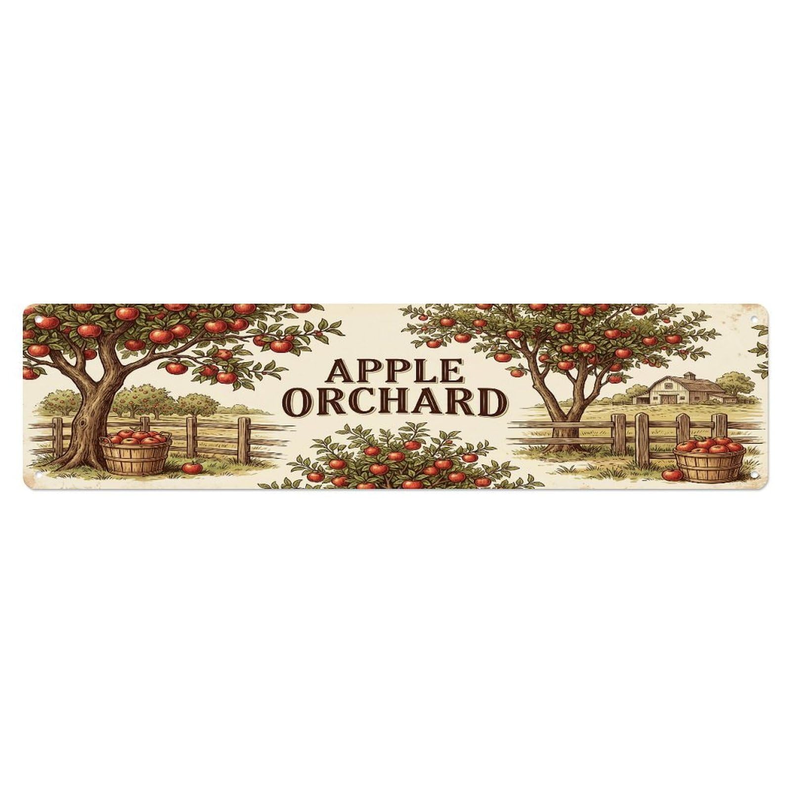 Xanthor Style Metal Tin Sign Vintage Orchard Apple Farmhouse Funny Fruit Backyard Farm