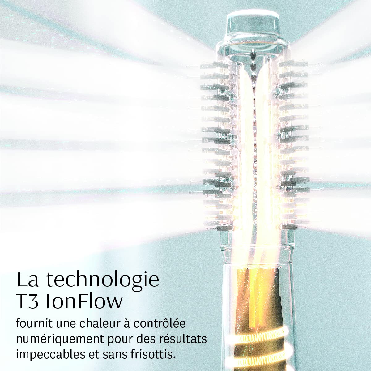 T3 AireBrush Duo Brosse Soufflante avec deux Accessoires Comprend 15 Combinaisons de Réglages de Chaleur et de Vitesse un Commutateur d'optimisation de Volume une Touche d'air Froid Verrouillable