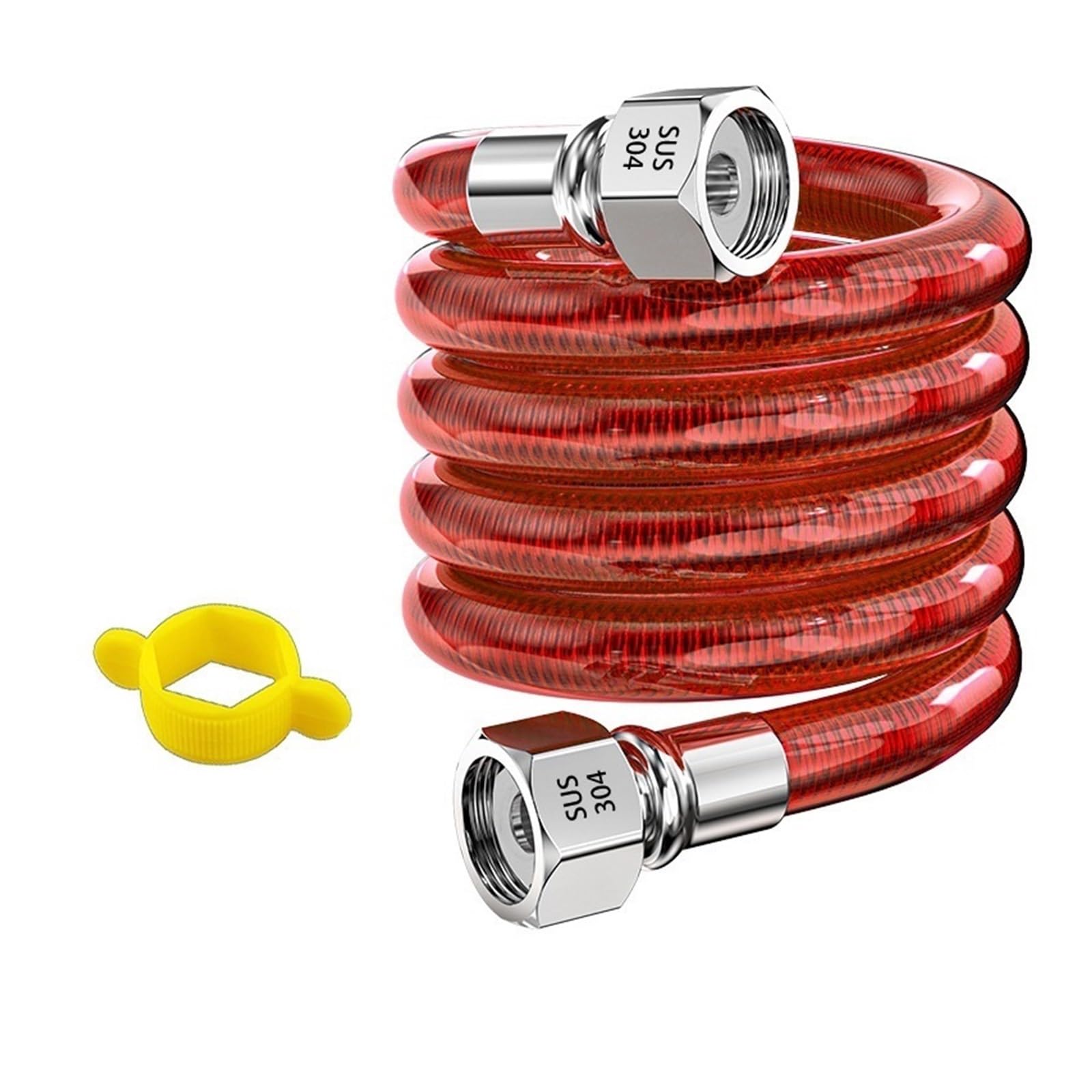 1 par de Tubos corrugados de Acero Inoxidable, Tubos corrugados, Tubos de Agua fría y Caliente, Longitud de formación, Manguera de conexión de Calentador de Agua(150CM_DN15)