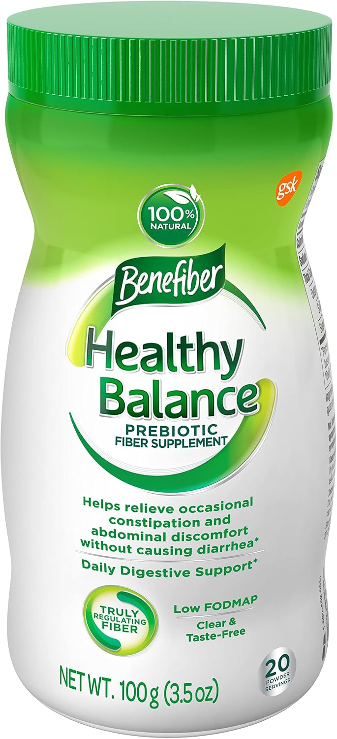 Benefiber Advanced Digestive Health Prebiotic Fiber Supplement Powder for Abdominal Discomfort and Occasional Constipation Relief, Low FODMAP, Unflavored Daily Fiber Powder - 3.5 Ounces