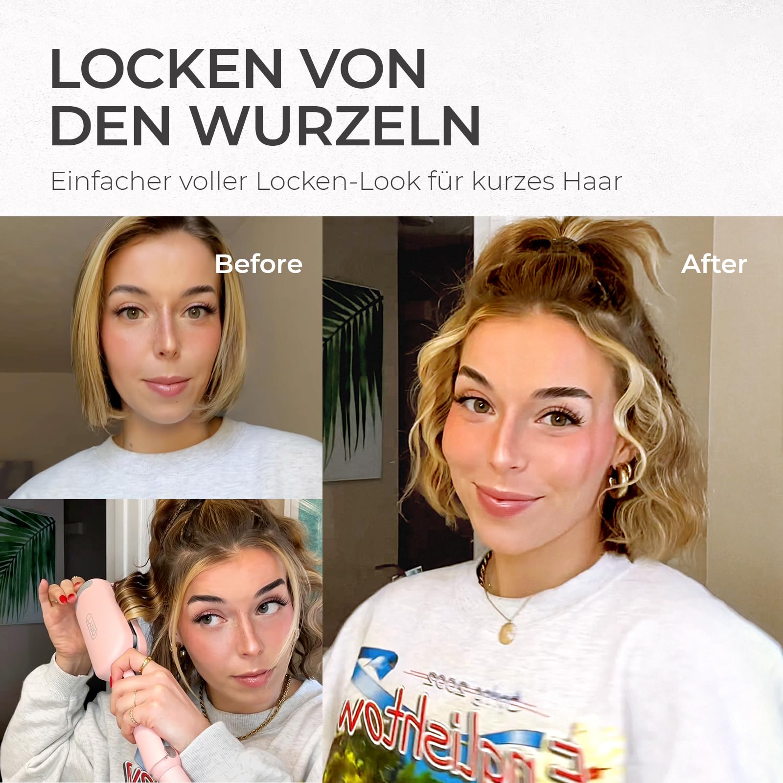 TYMO ROVY Welleneisen für haare, Lockenstab große Locken geeignet für Anfänger, Sofortiges Wellen, 32mm Ionen Keramik Hair Curler für Lange kurze Haare mit 4 Temperaturen LED-Anzeige, Anti-Verbrennung
