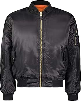 Amazon.com: MA-1 Style Flight Jacket (Black, Small): Clothing