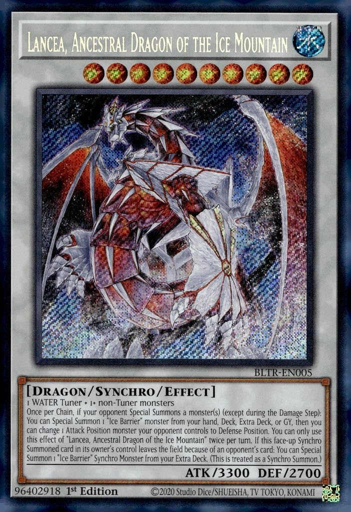 Lancea, Ancestral Dragon of The Ice Mountain - BLTR-EN005 - Secret Rare - 1st Edition