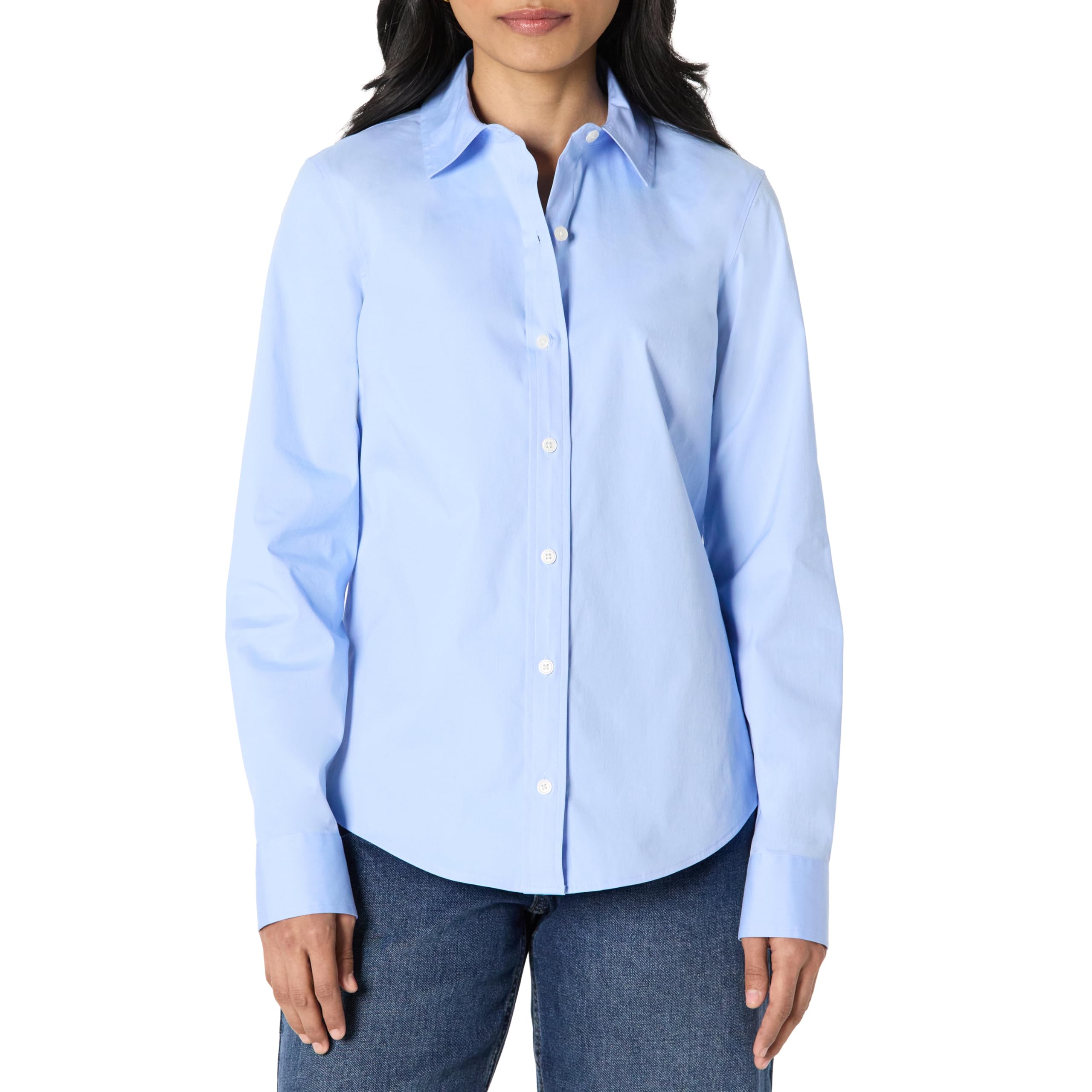 Women's Stretch Poplin Button-Up Dress Shirt