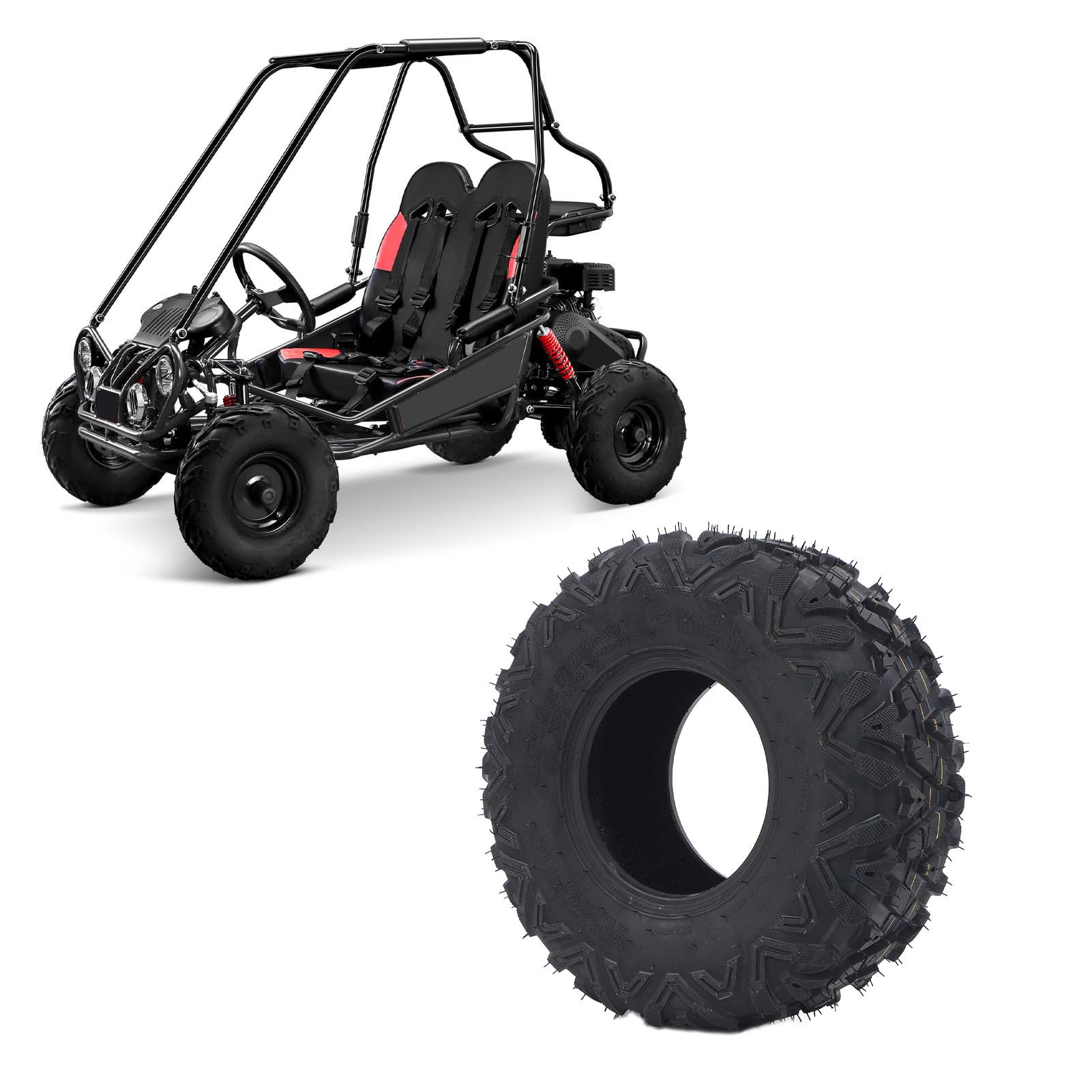 Opony ATV 19x7-8, 6-warstwowa Gumowa Opona Sportowa ATV 19x7x8 Opony Mini Bike Opony UTV Off Road Opony Bezdętkowe Wszystkie Terenowe Opony Błoto Trial Piasek Opony UTV Quad Tire