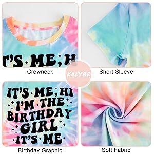 KALYRE Birthday Girl Shirt Its Me Hi Im The Birthday Girl Its Me T-Shirts Kids Short Sleeve Tee Outfit 5-14 Year