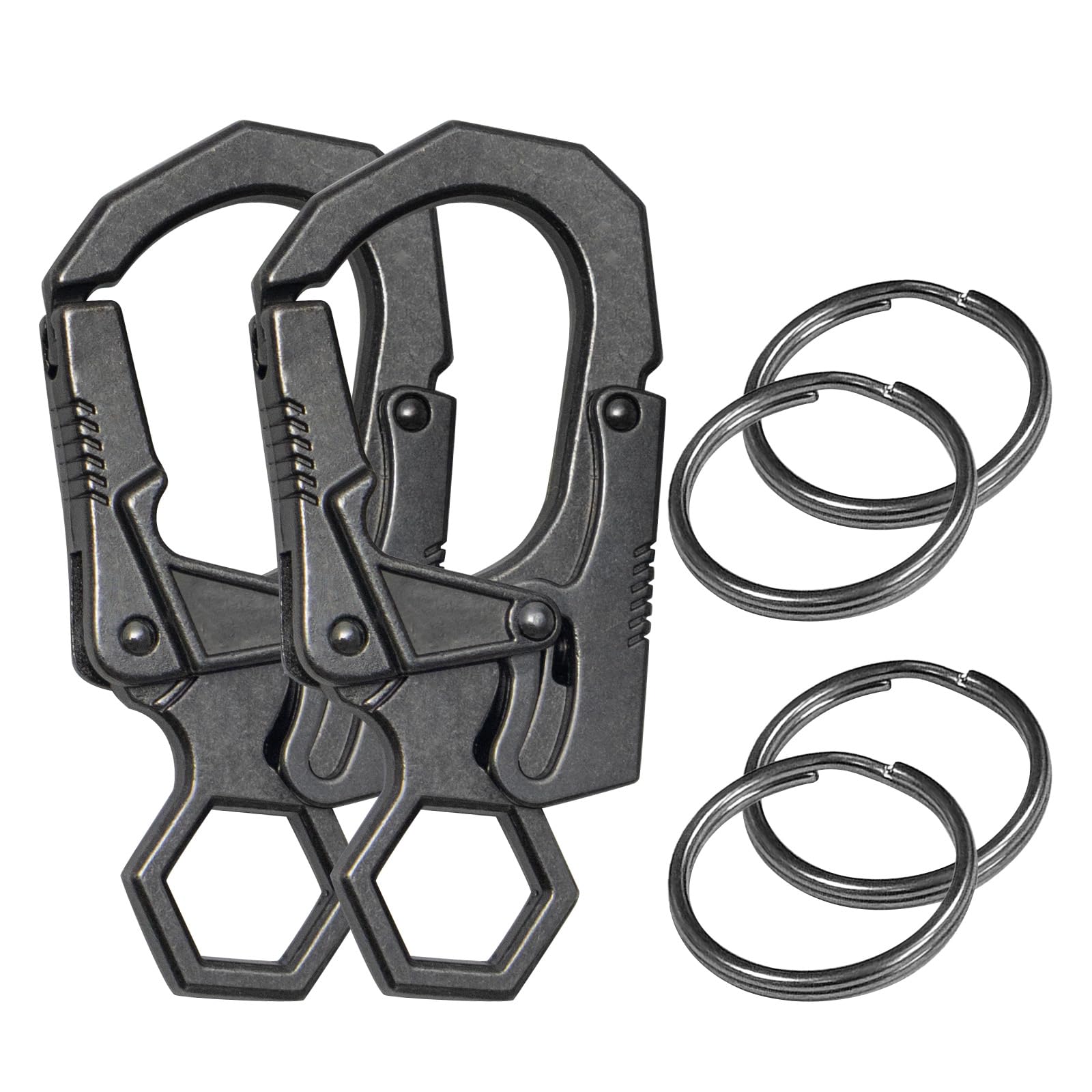 Ahiller Double Locking Carabiner Clip - Zinc Alloy Mens Keychain for Keys