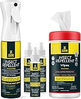 Vista 1 de Picaridin Super Bundle; Toallitas repelentes de insectos sin perfume (80 ct), espray continuo de Mistosol más tres aerosoles de viaje de 1 oz