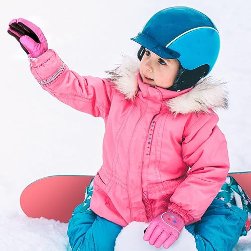 Miniatura 6 de Guantes de esquí de nieve para niños, impermeables, cálidos, guantes de snowboard para niñas y niños