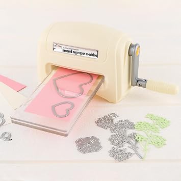 Mini Manual Die Cutting and Embossing Machine,for Arts&Crafts,Scrapbooking& Cardmaking,3 Opening,Crafting Projects Cutting Machine for Starter,Beige Metal Cutting Dies Machine with 4 Cutting Machine