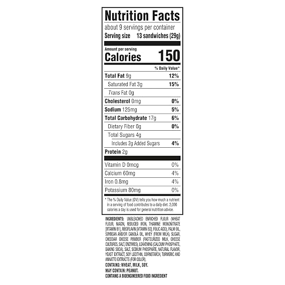 RITZ Bits Cheese Sandwich Crackers, Snacks for Kids and Adults, Bulk Lunch Snacks, 12 - 8.8 oz Boxes