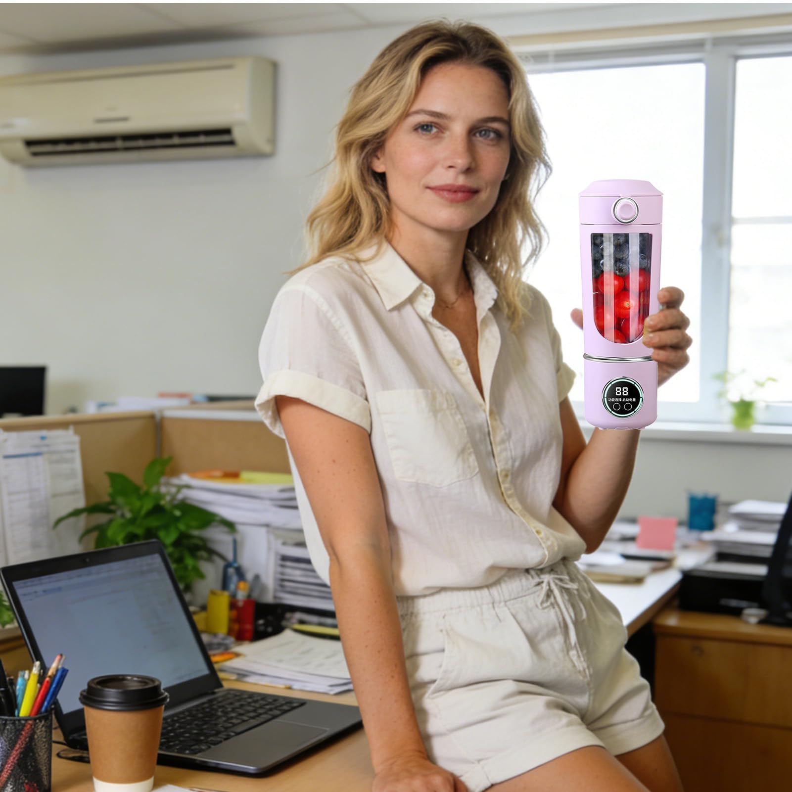 Frullatore Personale Frullatore a Batteria da 700ml Compatto per Frutta