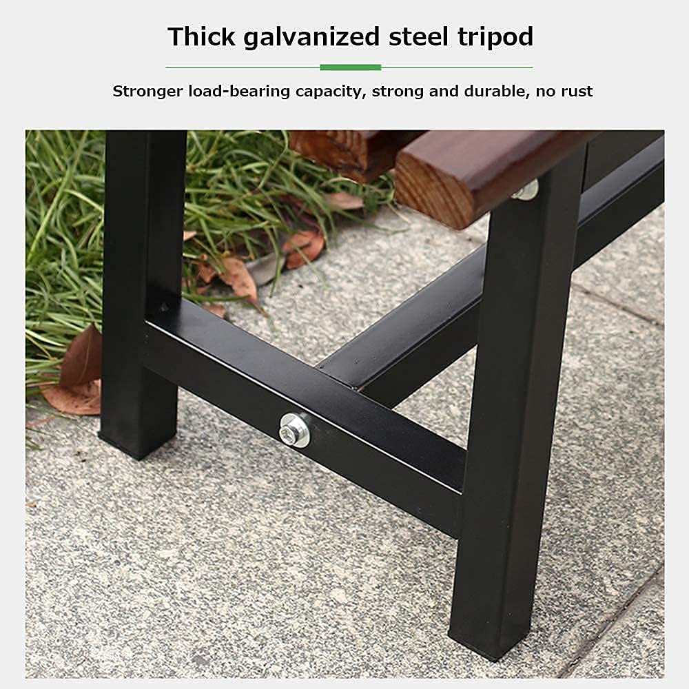 SDdPulse Panchina da giardino Panchina da giardino, panca da parco, panca per conversazioni all'aperto, panchine da giardino in ghisa e legno massello, resistente alle intemperie, 2-4, gialla, 120 cm