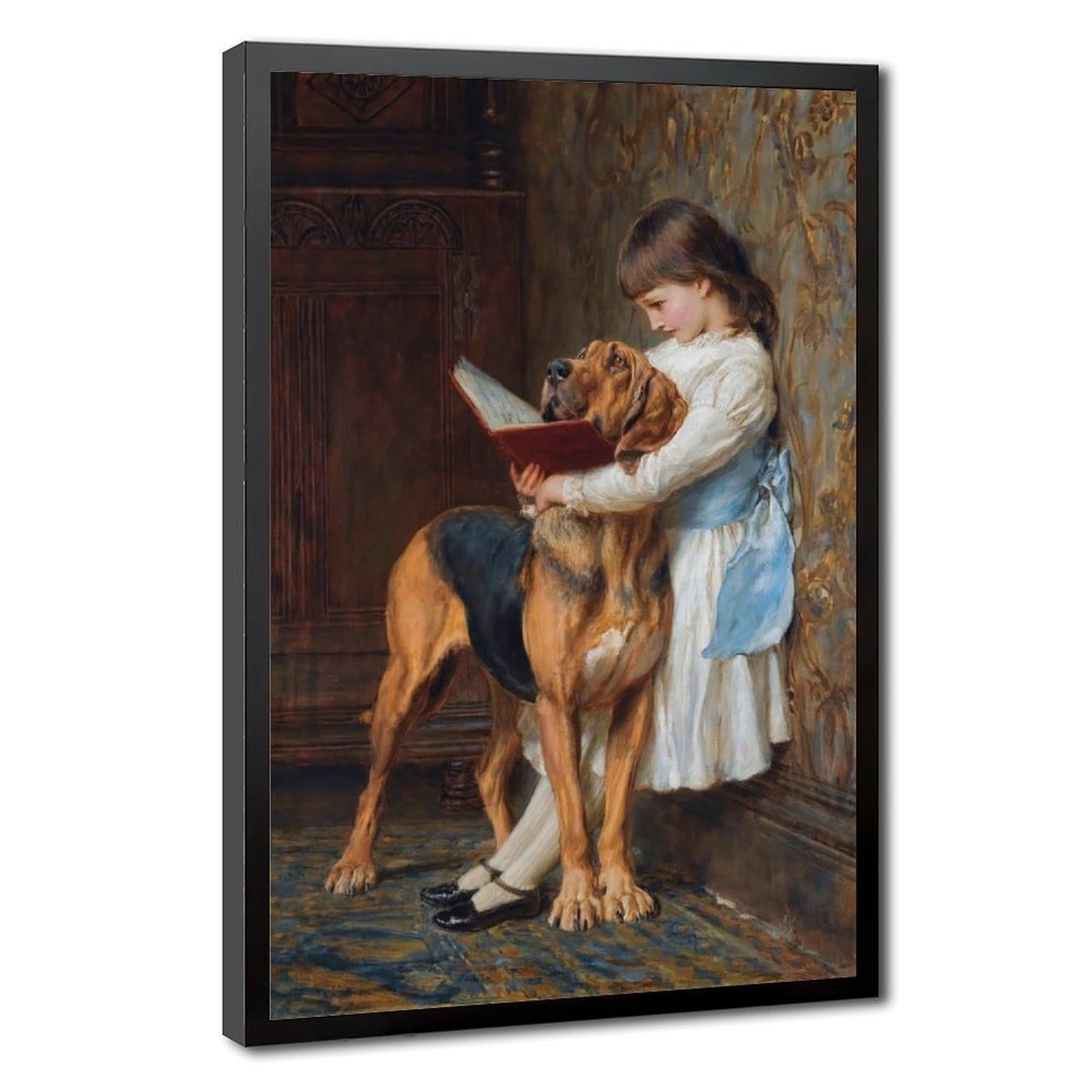 WCYB Compulsory Education by Briton Riviere Art Print Prints Posters Canvas Deco Paintings Wall Art For Office Hangable Frame 24" L X 36" W