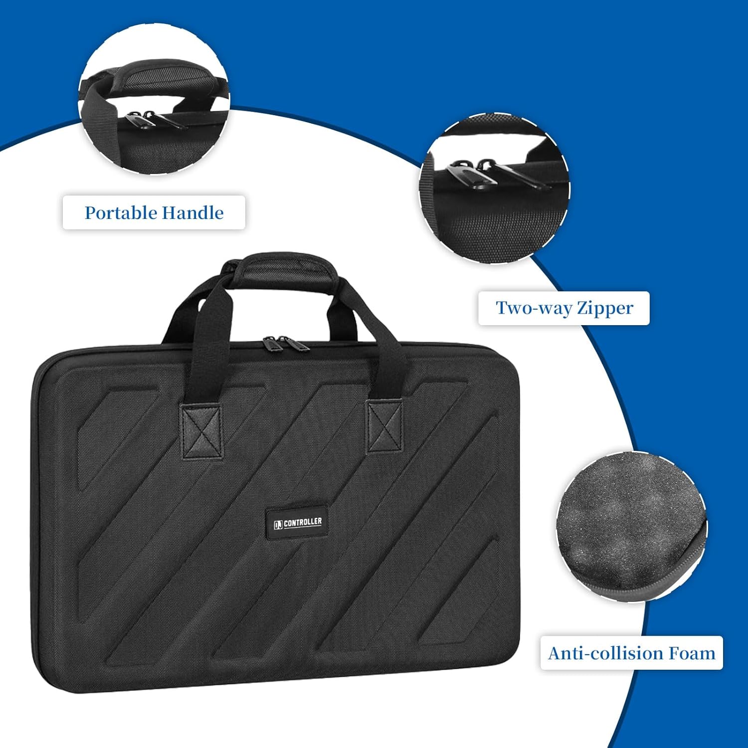 DJ Controller Case Compatible with Pioneer DJ Controller DDJ-FLX4/DDJ-400/DDJ-SB2/DDJ-200/DDJ-SB3/DDJ-RB DJ Bag Protable Hard Storage Case - Image 2