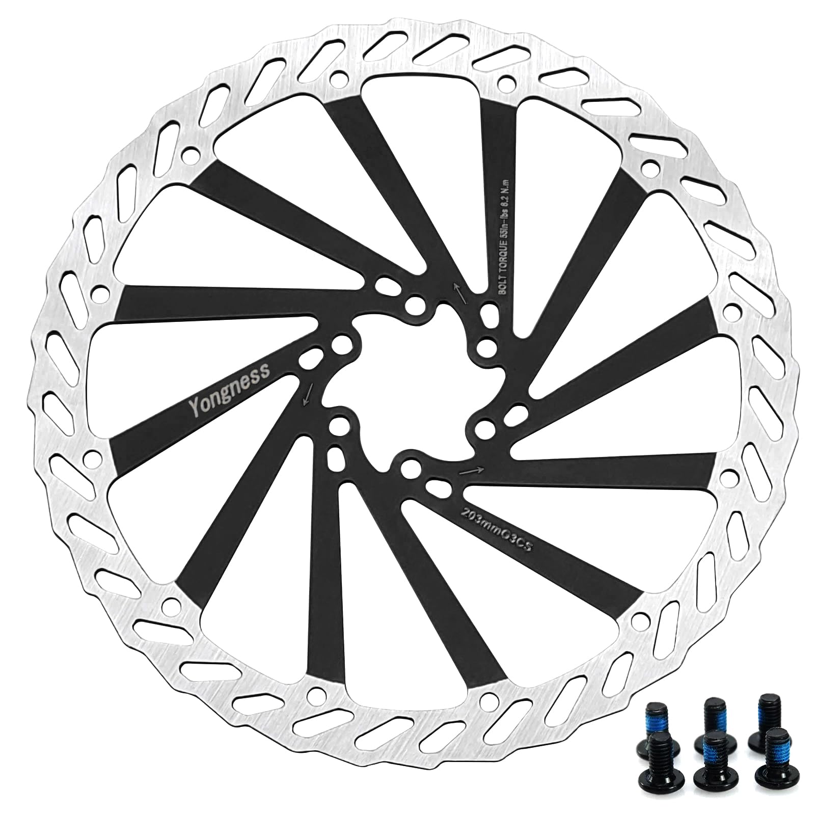 VGEBY Vélo Frein à Disque Rotor Avec Des Boulons 160/180 / 203mm Flottant Rotor Pour VTT 203mm Noir