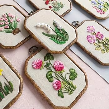 ハンドメイド　花束　風景　刺繍　壁掛け　2つセット ハンドメイド 花束 風景 刺繍 壁掛け 2つセット 楽天市場