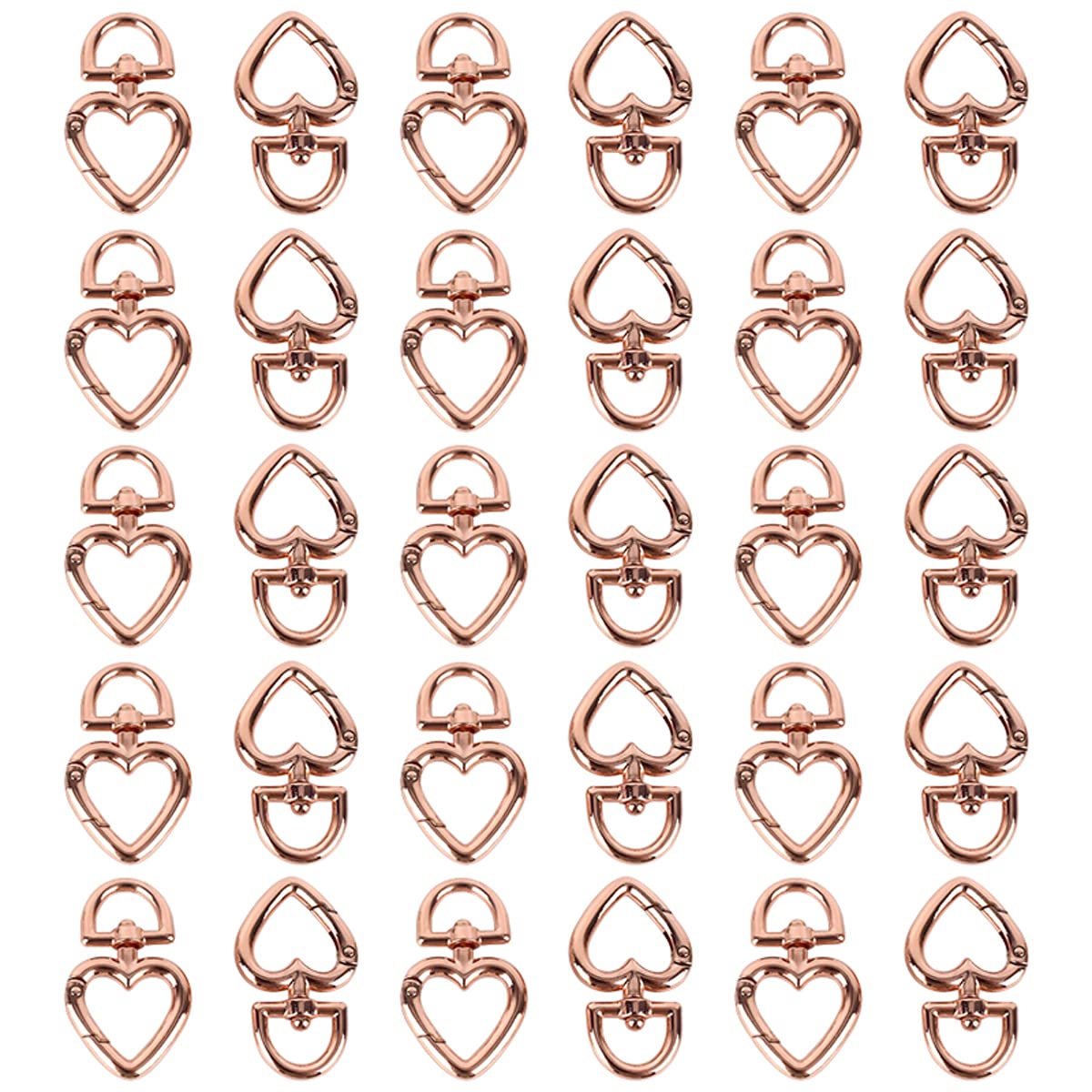 30 Uds. Cierre Giratorio En Forma De Corazón con Anillo En D, Hebillas a Presión De Metal, Ganchos para Llavero, Cierre De Langosta para Cordón, Joyería, Suministros para Manualidades DIY