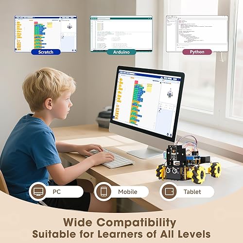 Miniatura 7 de Kit de robótica para niños de 8 a 12 años de 12 a 16 años, kit de automóvil robot inteligente ACEBOTT con cámara de 3 MP, juguetes STEM para niños