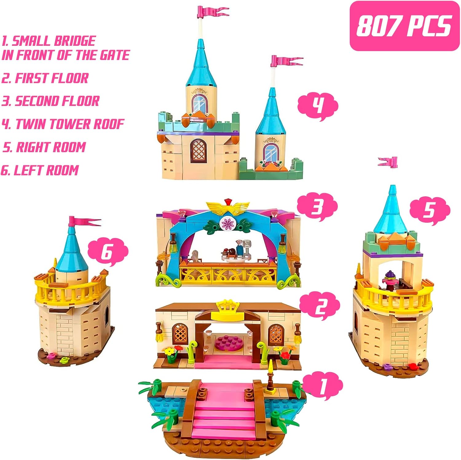 Buy Doahurry Princess Castle Building Blocks Set, STEM Learning Blocks