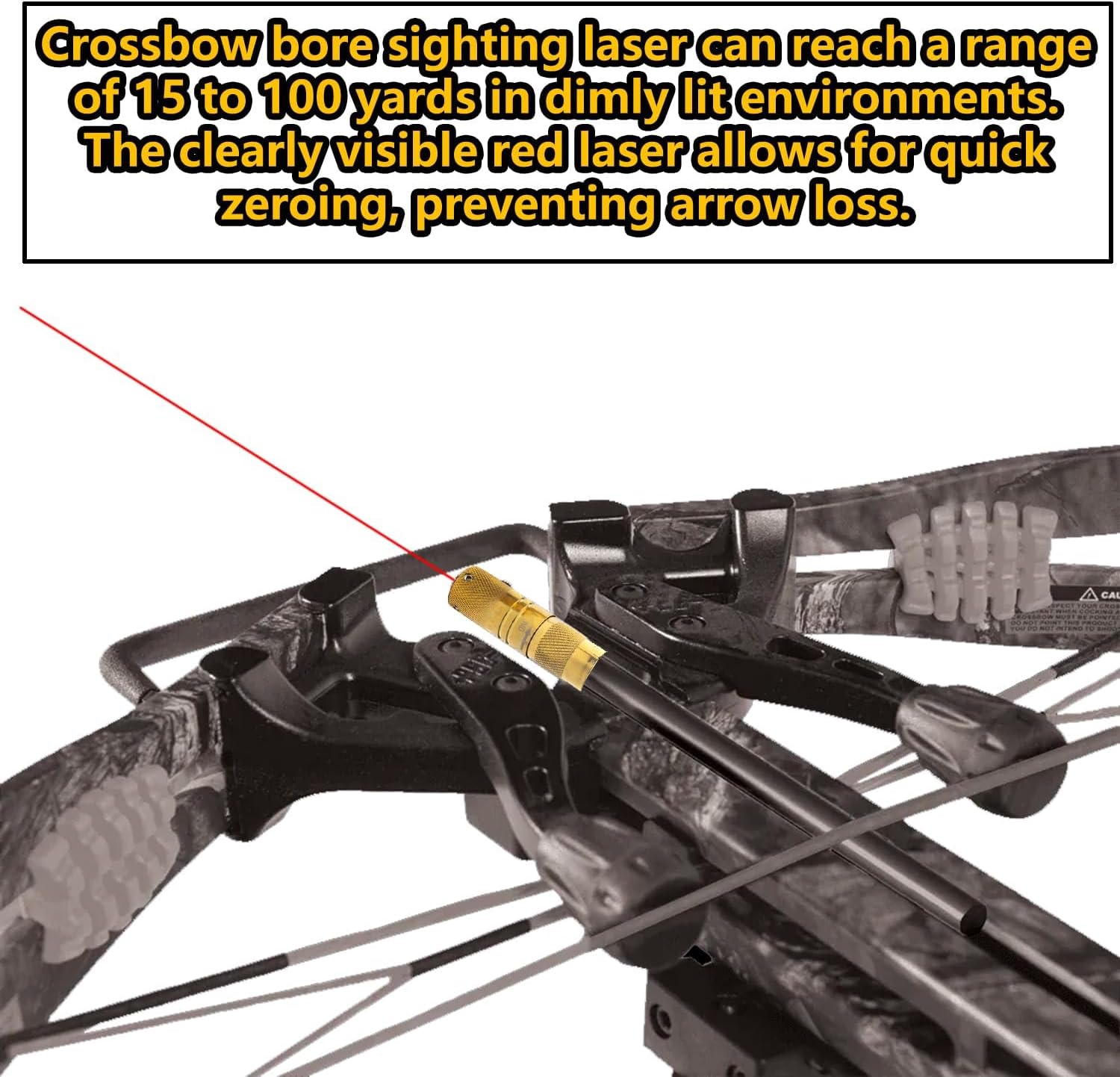 USB Rechargeable Archery Laser Sight Tool for Bow and Crossbow Thread-On Crossbow Laser Sighting Tool 223 Bore Sighter Shaped, Made of Brass