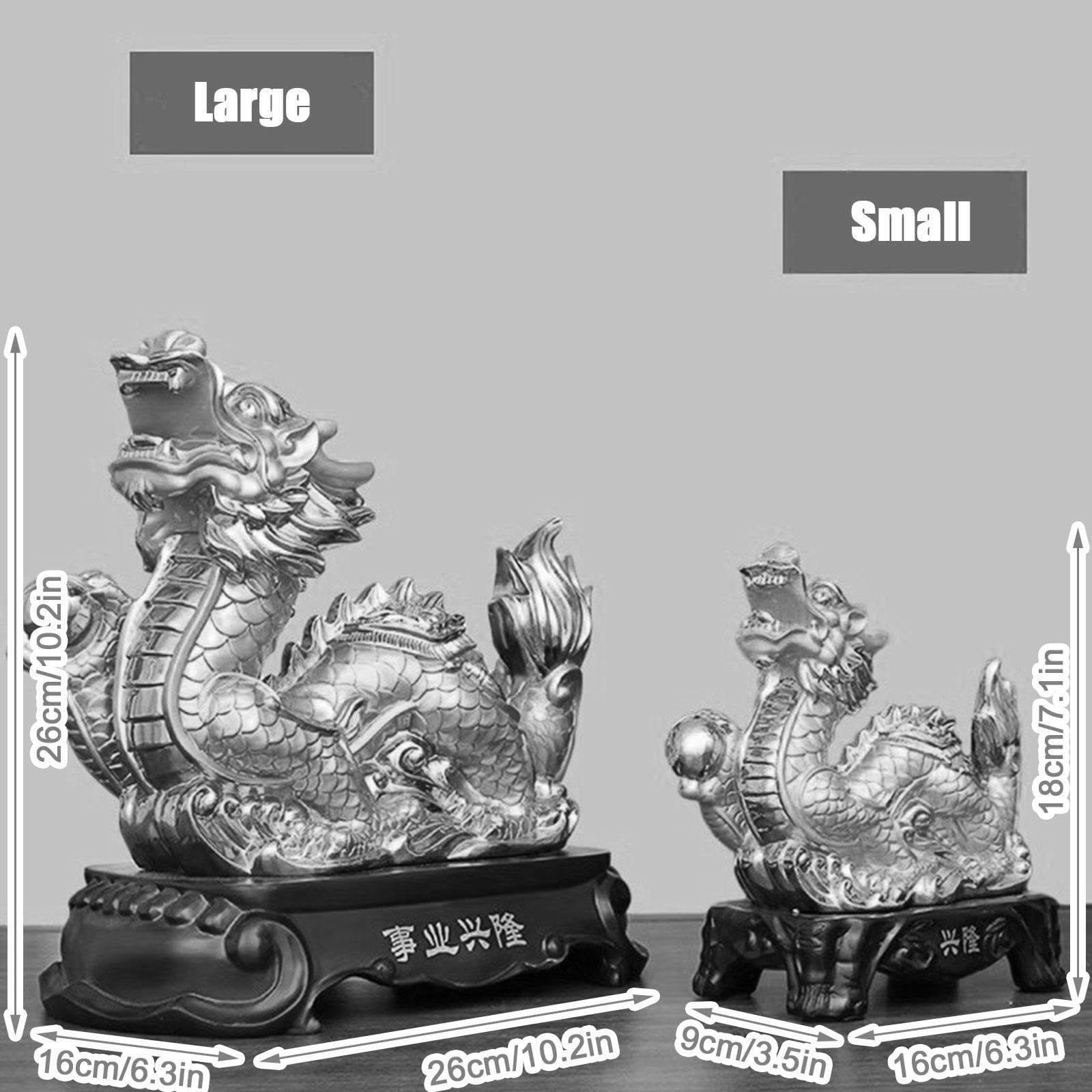 JUDUOYANXIAN Figurine Dragon Du Zodiaque En Laiton Massif 6,5 X 4,5 Cm - Statuette Feng Shui Vintage