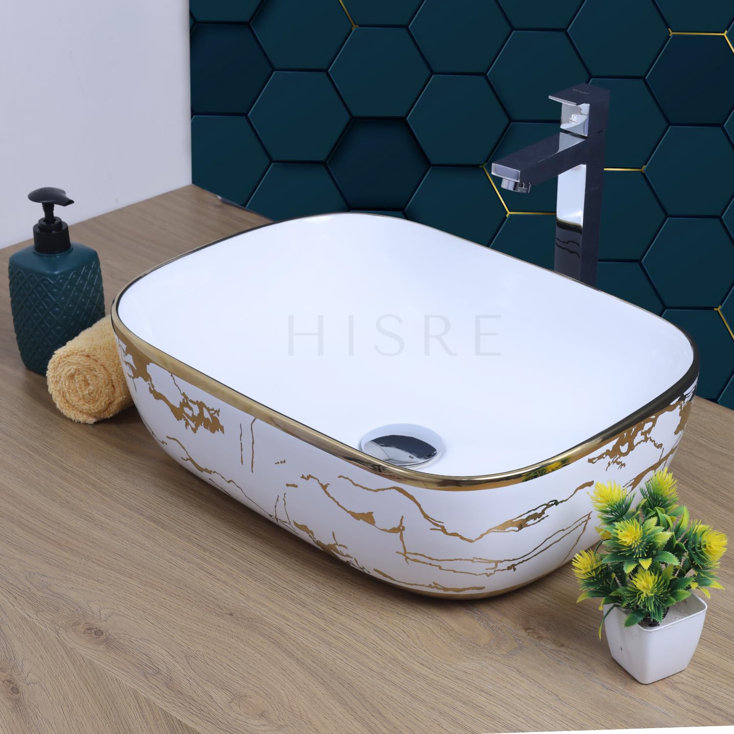 HISRE Ceramic Wash Basin - Tabletop Sink for Bathroom & Living Room -16 HISRE Ceramic Wash Basin - Tabletop Sink for Bathroom & Living Room -16