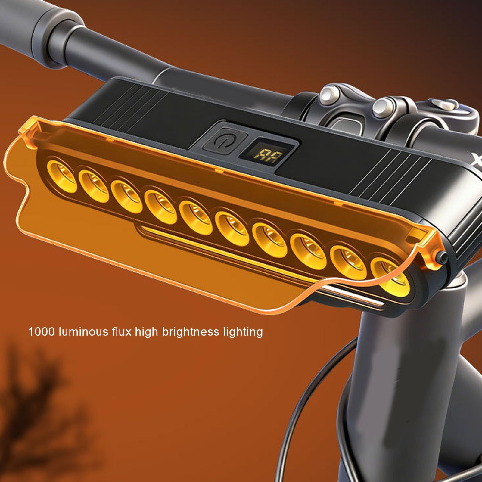 VGEBY Faro per Bici, Luce per Bicicletta Ricaricabile da 4000 MAh con Telecomando e Schermo Digitale per Mountain Bike, Campeggio, Escursionismo