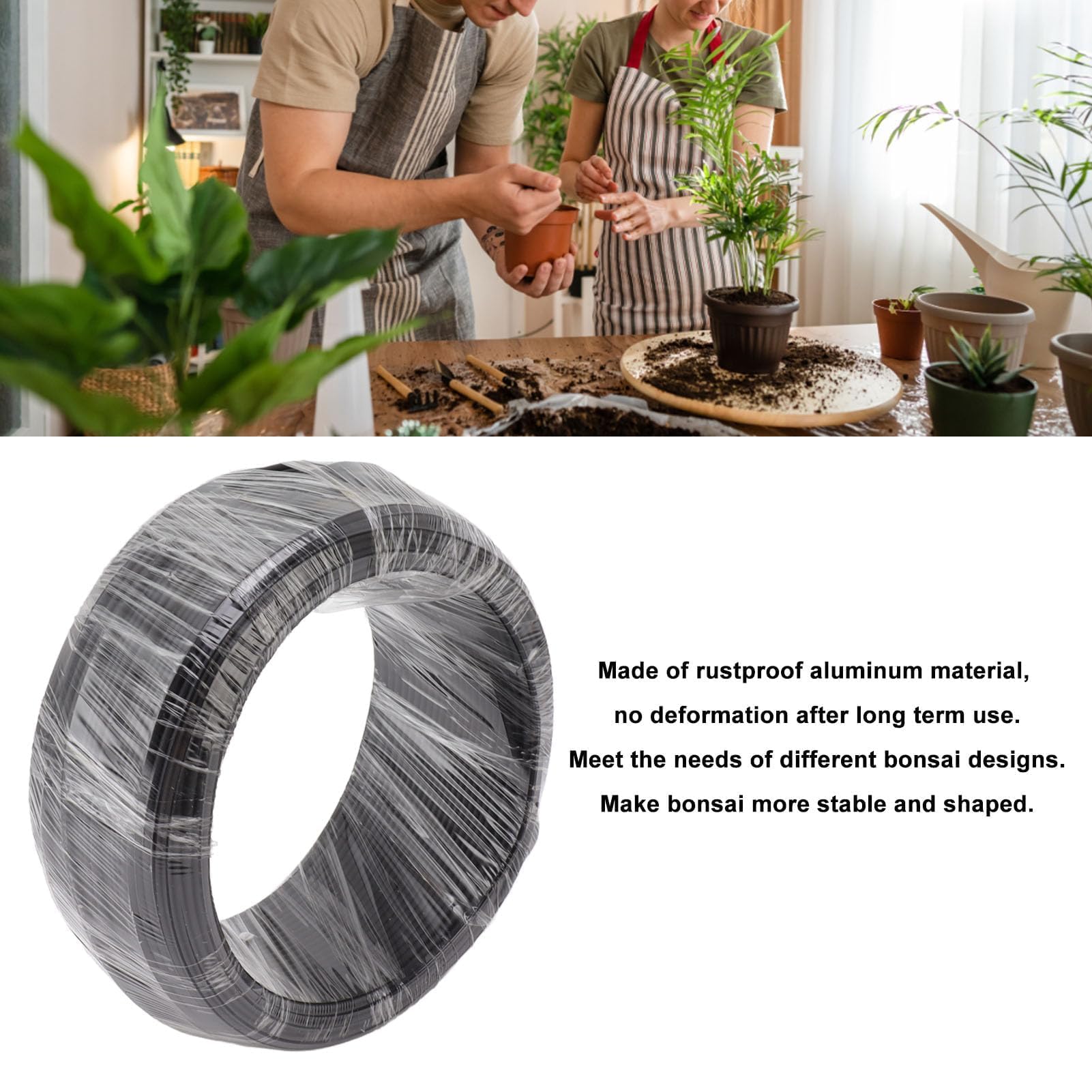 Kit de Fil de bonsaï, Fil D'artisanat de Fil de Formation de Plante en Aluminium pour les Branches D'horticulture de Jardin Petits Troncs (4.0mm)