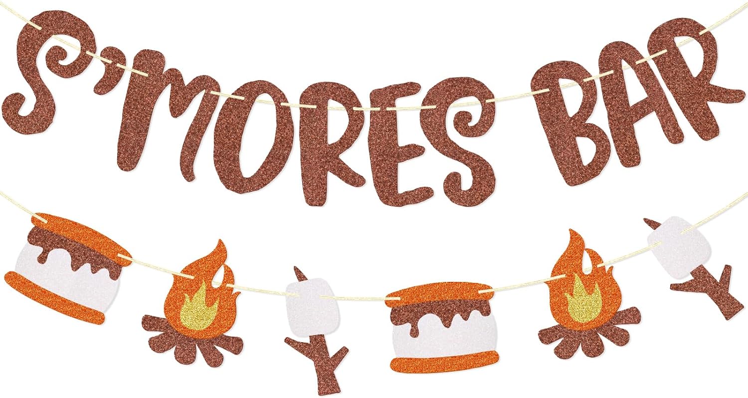 S'more Bar Party Banners, Pre-strung