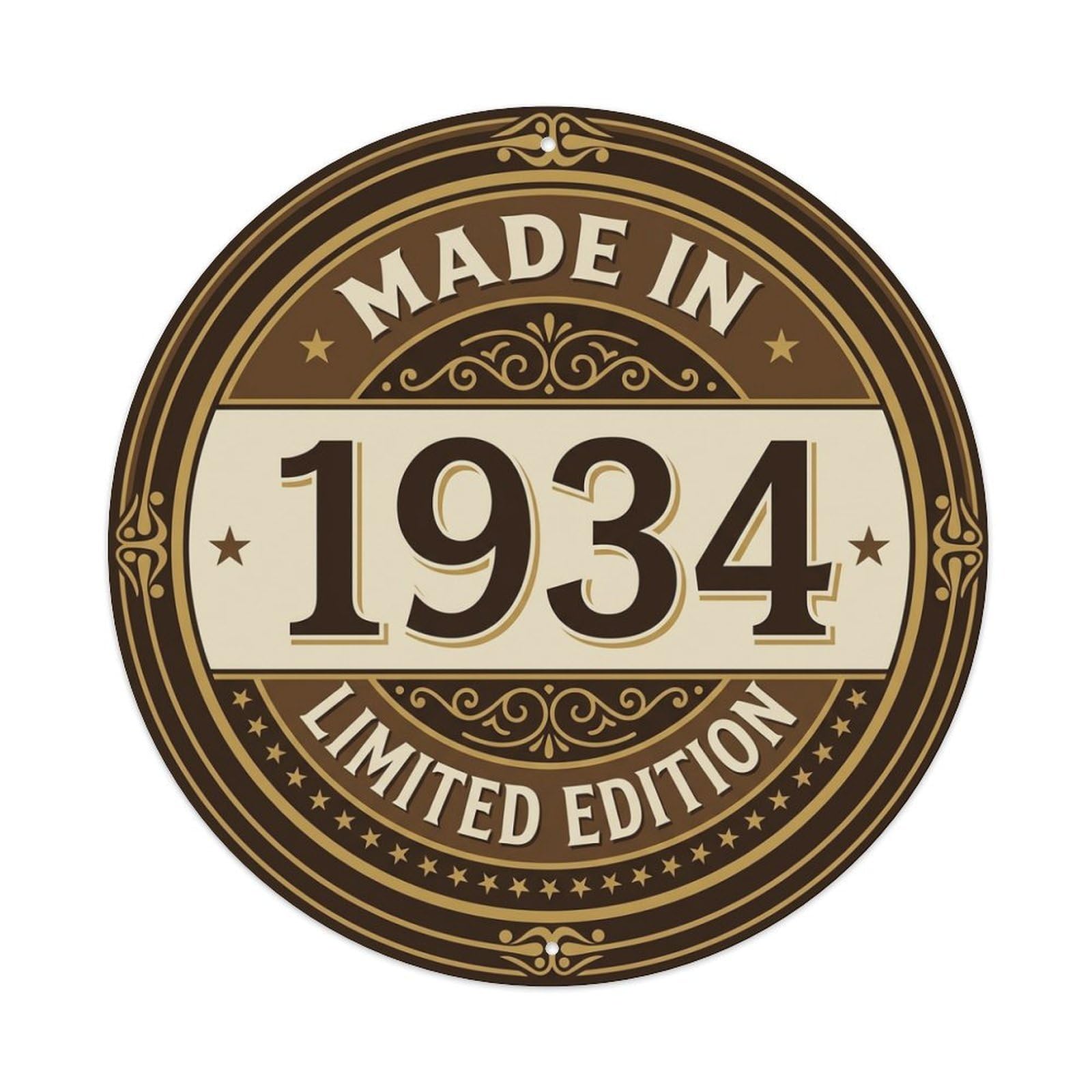 Made In 1934 Limited Edition Metal Tin Sign