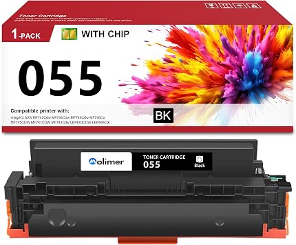 055 Black Toner Cartridge Replacement for Canon 055 055H Toner Works with MF742Cdw MF744Cdw MF746Cdw MF746Cx MF745CDW MF741CDW MF743Cdw LBP663CDW LBP664CX 1-Pack, Black