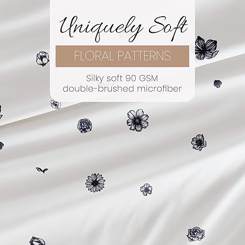 Miniatura 6 de Linen Market Juego de sábanas King de 4 piezas (flores azul marino)  Duerme mejor que nunca con estas sábanas ultrasuaves y refrescantes para tu