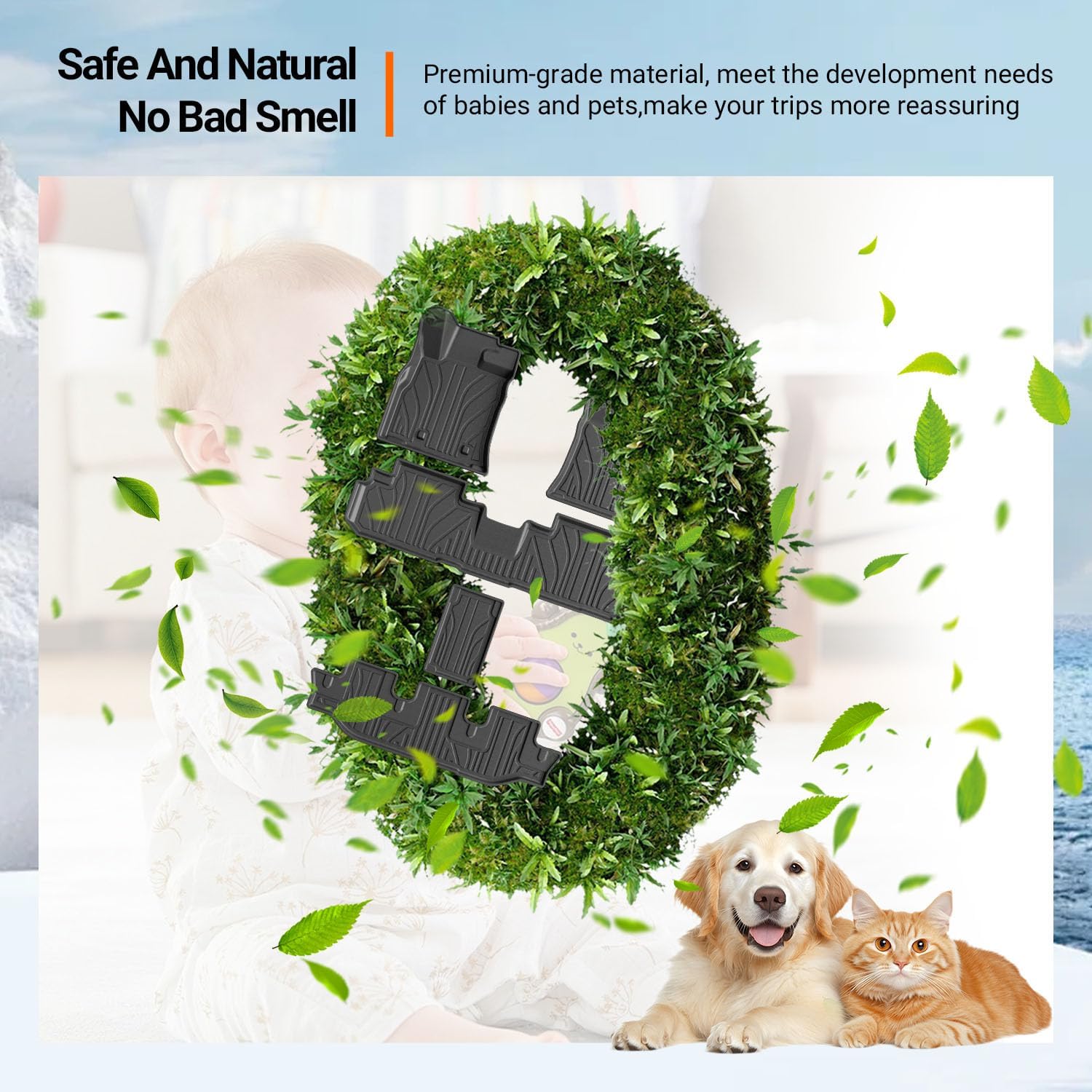 powoq 7&8 Seats Floor Mat Compatible with 2019-2026 Subaru Ascent Trunk Mat 3rd Backrest Mat Replacement for 2019-2026 Subaru Ascent Accessories(7&8 Seats Trunk Mat+3rd Row Backrest Mat+Floor Mat) - Image 6