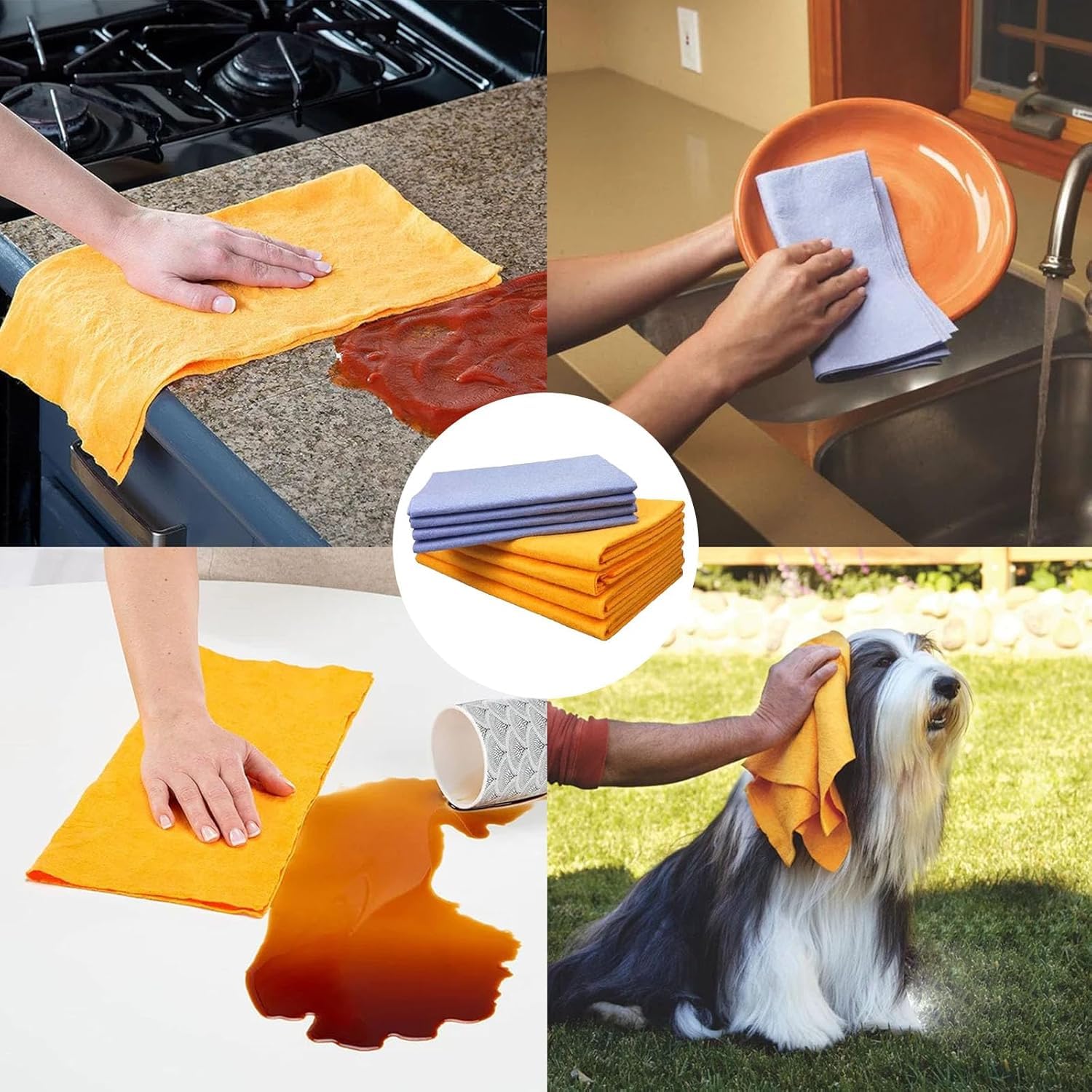 Miracle Shammy, panno multiuso Miracle Shammy, panno shammy ultra assorbente, riutilizzabile, lavabile, in tessuto non tessuto, per auto, finestrini dell'auto, asciugatura pavimenti, pulizia della