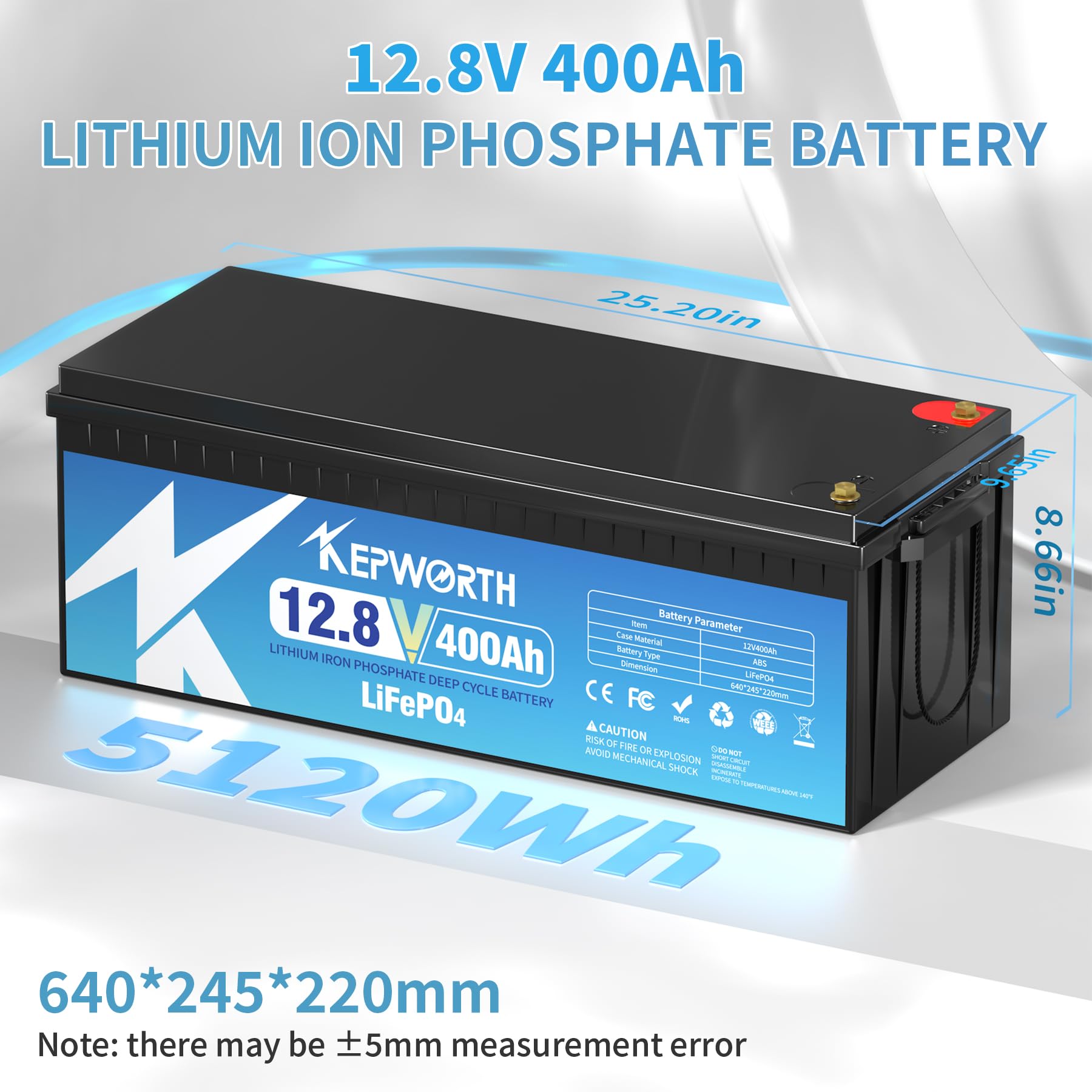 Amazon | KEPWORTH 12V 400Ah リン酸鉄リチウムイオンバッテリー AGM