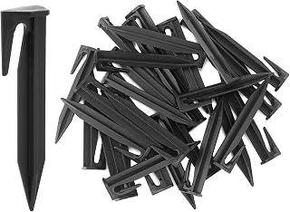 EMBerg (100 Count) Plastic Boundary Wire Stake Lawn Pegs Landscape Staples for Robomow Mower, Husqvarna Automower, Worx Landroid, Pet Fence, for use in Garden Lawn Fence (100 Count Square Head)