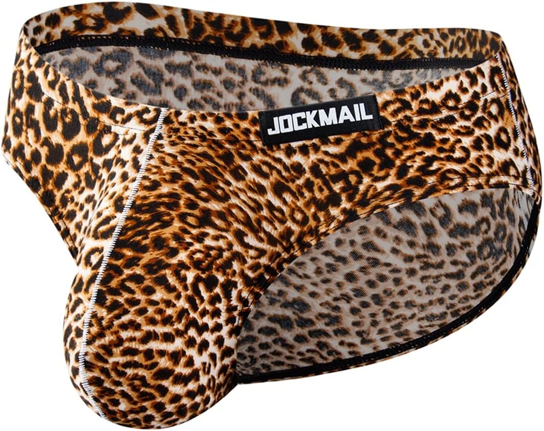JOCKMAIL 2PCS/Pack Men's Leopard Print Underwear Briefs Sexy Comfort Soft Stretch Classic Fit Serpentine Briefs - Image 5