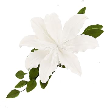 Global Sugar Art 1-Count White Shrine Lily Spray, Gumpaste Lily