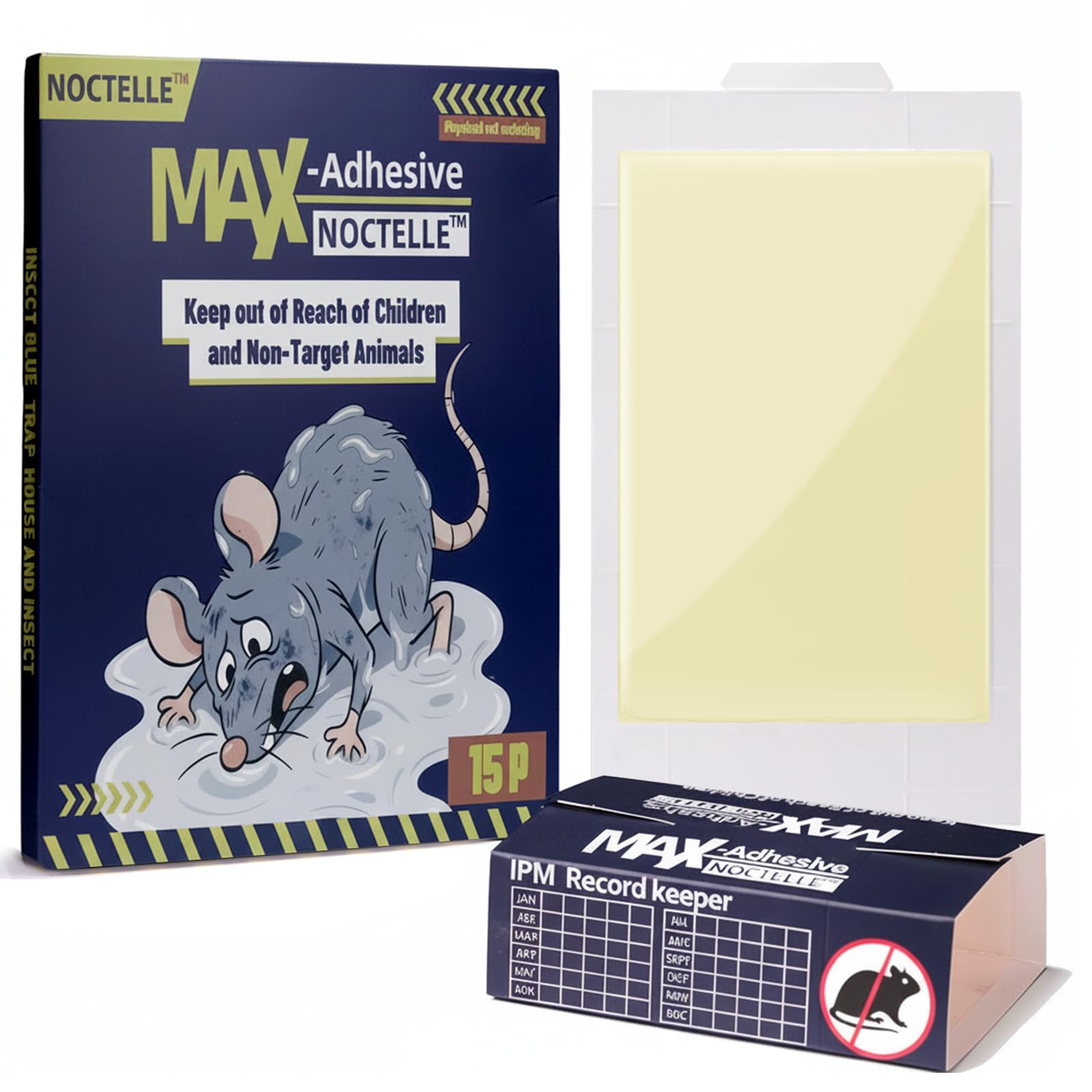 Pièges à souris adhésifs pré-appâtés classiques - Lot de 45 tampons de colle