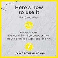 Vista 6 de Zarbee's Gotas de vitamina D para bebés, 400 UI (10 mcg) Suplemento líquido para bebés y niños pequeños, recién nacidos y mayores, jeringa