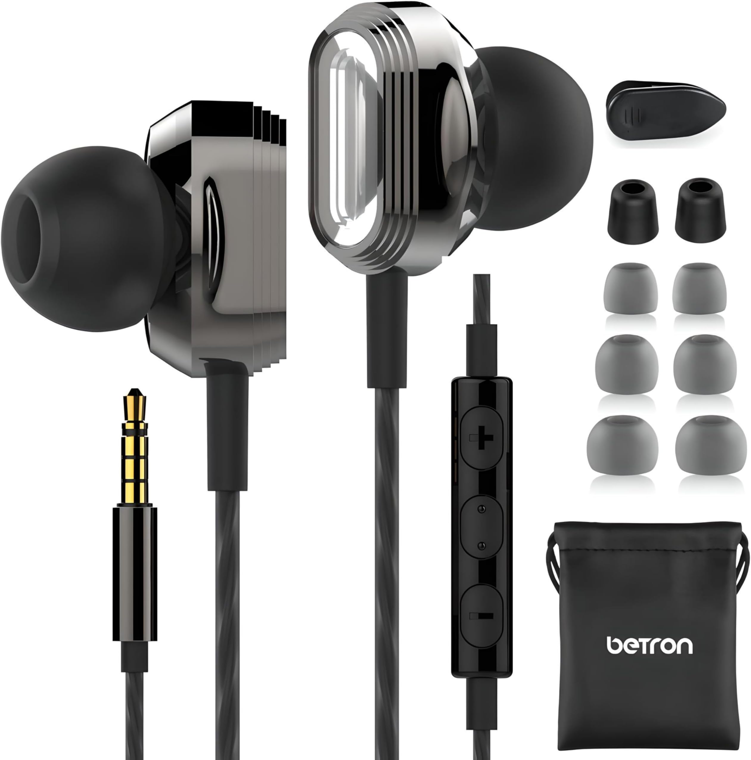 Betron ProX7 Earphones Wired Headphones In Ear Noise Isolating Earbuds