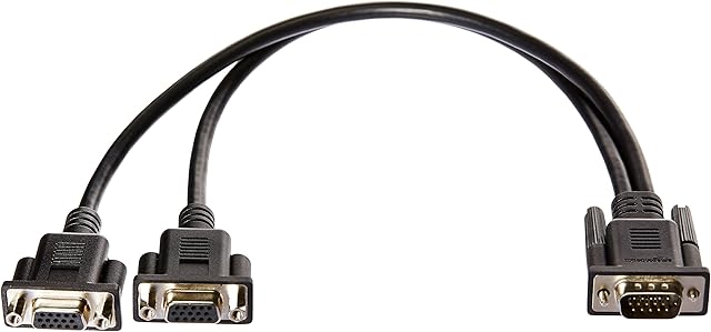 Amazon Basics VGA Monitor Y Splitter, 1', Black