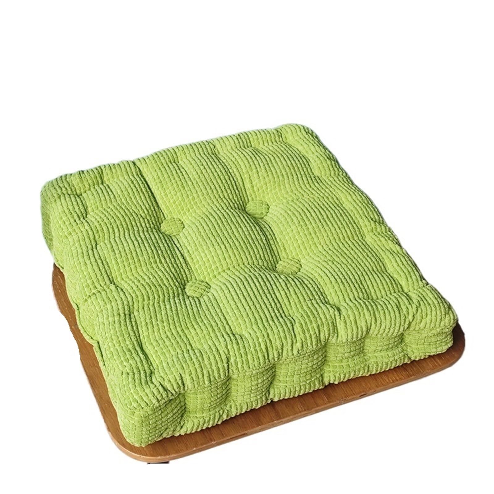 GIJMZY Thickened Corn Kernel-shaped Futon Cushion Tatami Office Chair Round Sofa(Green-square,50x50cm)