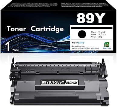 89Y Black Extra High-Yield Toner Cartridge 1 Pack 22,000 Pages, with Chip Works with Laser Enterprise M507, MFP M528 Series Replacement for HP 89Y CF289Y 89X CF289X 89A CF289A Toner Cartridge