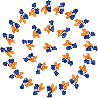 Ear Plugs for Shooting, 50 Pairs Shooting Ear Protection for Gun Range, Ear Plugs for Noise Reduction,Pliable Silicone earplugs with Cord, for Shooting, Swimming, Yoga