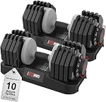 EnterSports 22LBS/26.5LBS/40LBS/44LBS/60LBS/88LBS Adjustable Dumbbell Set Quick Adjustment Space-saving Dumbbells with Non-Slip Handle Adjustable Weight, Convertible Dumbbell Weights Suitable for Women Men Home Office Gym Body Strength Training