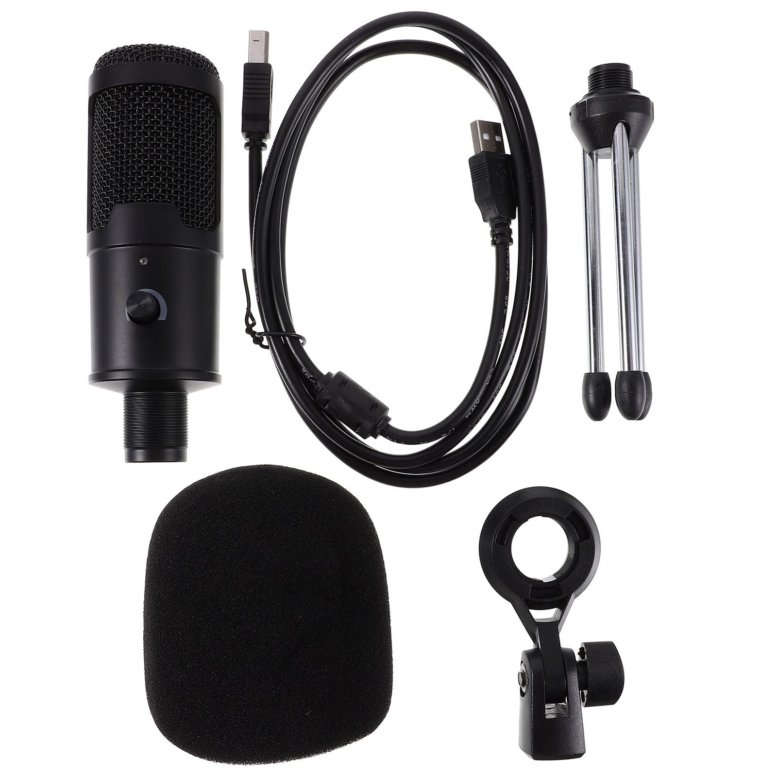 USB Kondensatormikrofon mit Nierencharakteristik für Präzise Sprachaufnahme Abs Material Verstellbarer Halter für Aufnahmestudios und Radiostationen Zufälliger Stil