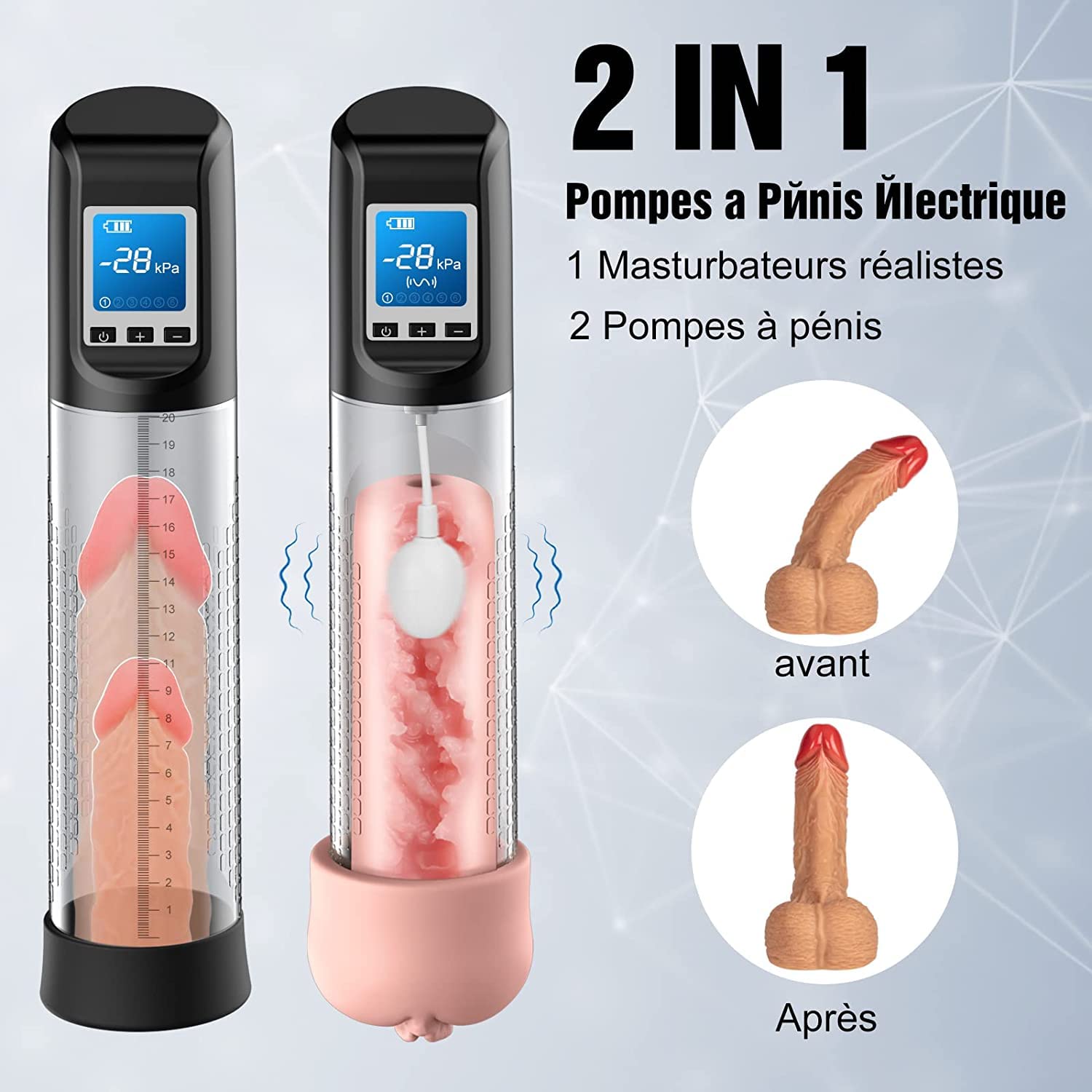 Pompe à Vide Pour Pénis - Sex Toy Homme Pour Gonflement Et Masturbation - 3 Anneaux Orgasme Inclus