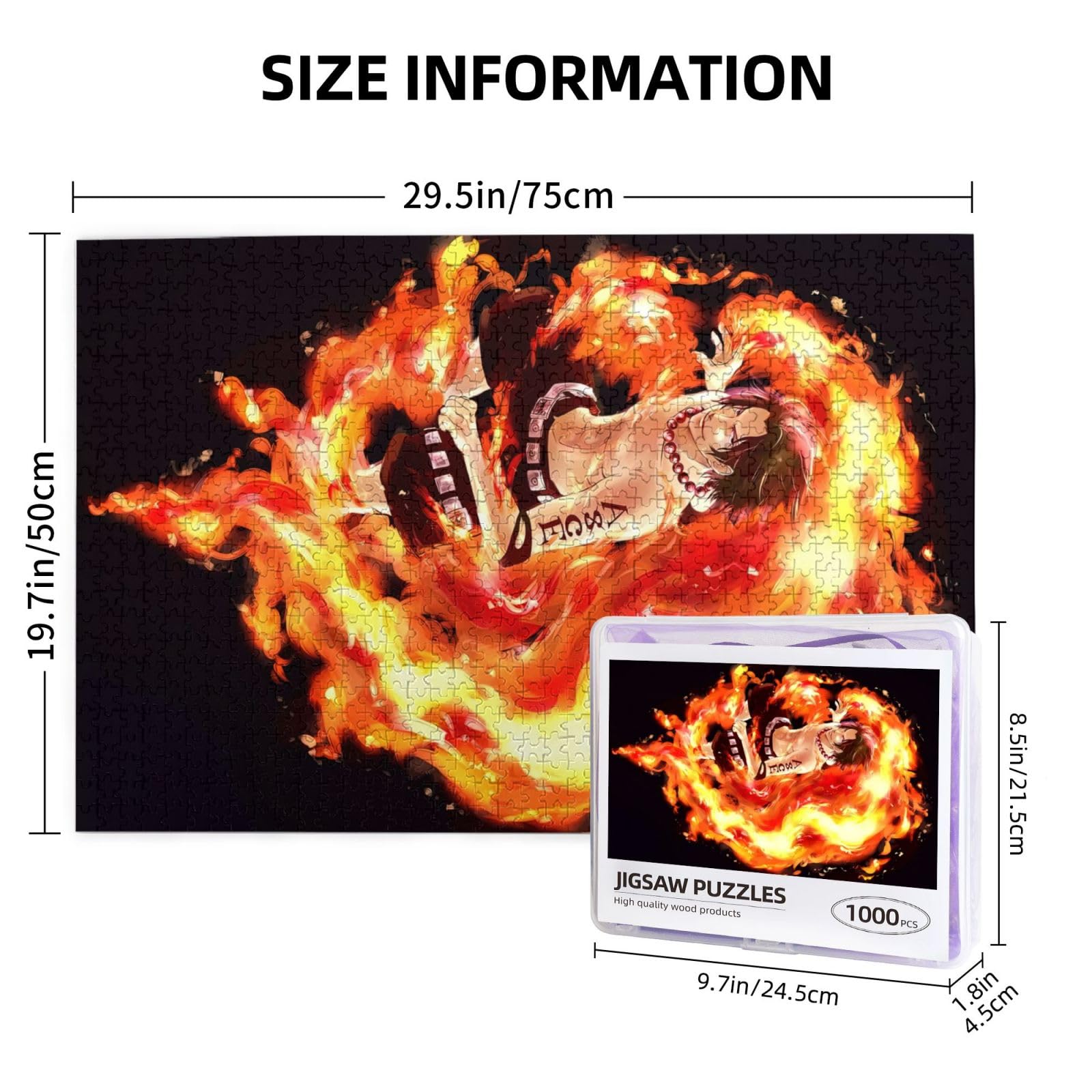 Amazon.co.jp: 1000ピース ジグソーパズル ワンピース エース 火拳 One